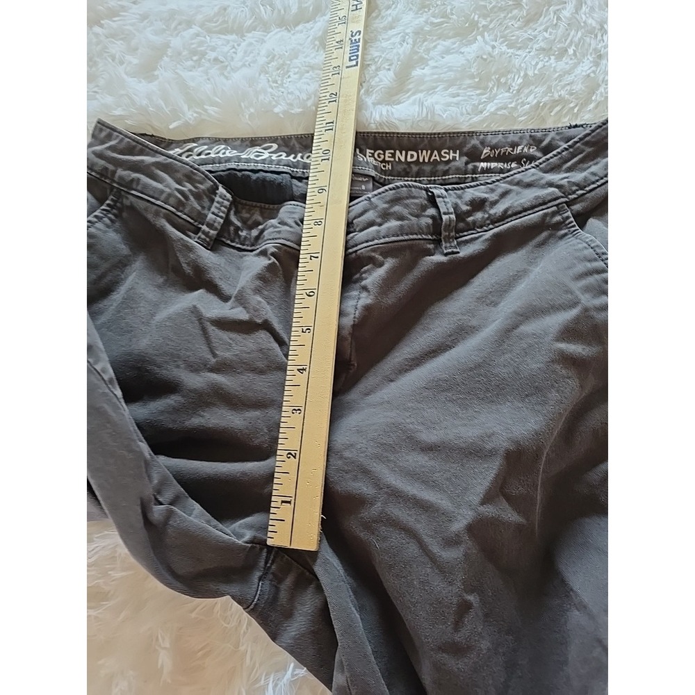 Eddie Bauer Jeans Womens 8 Gray Boyfriend Slim Medium Wash Denim Outdoor Work - Picture 10 of 16